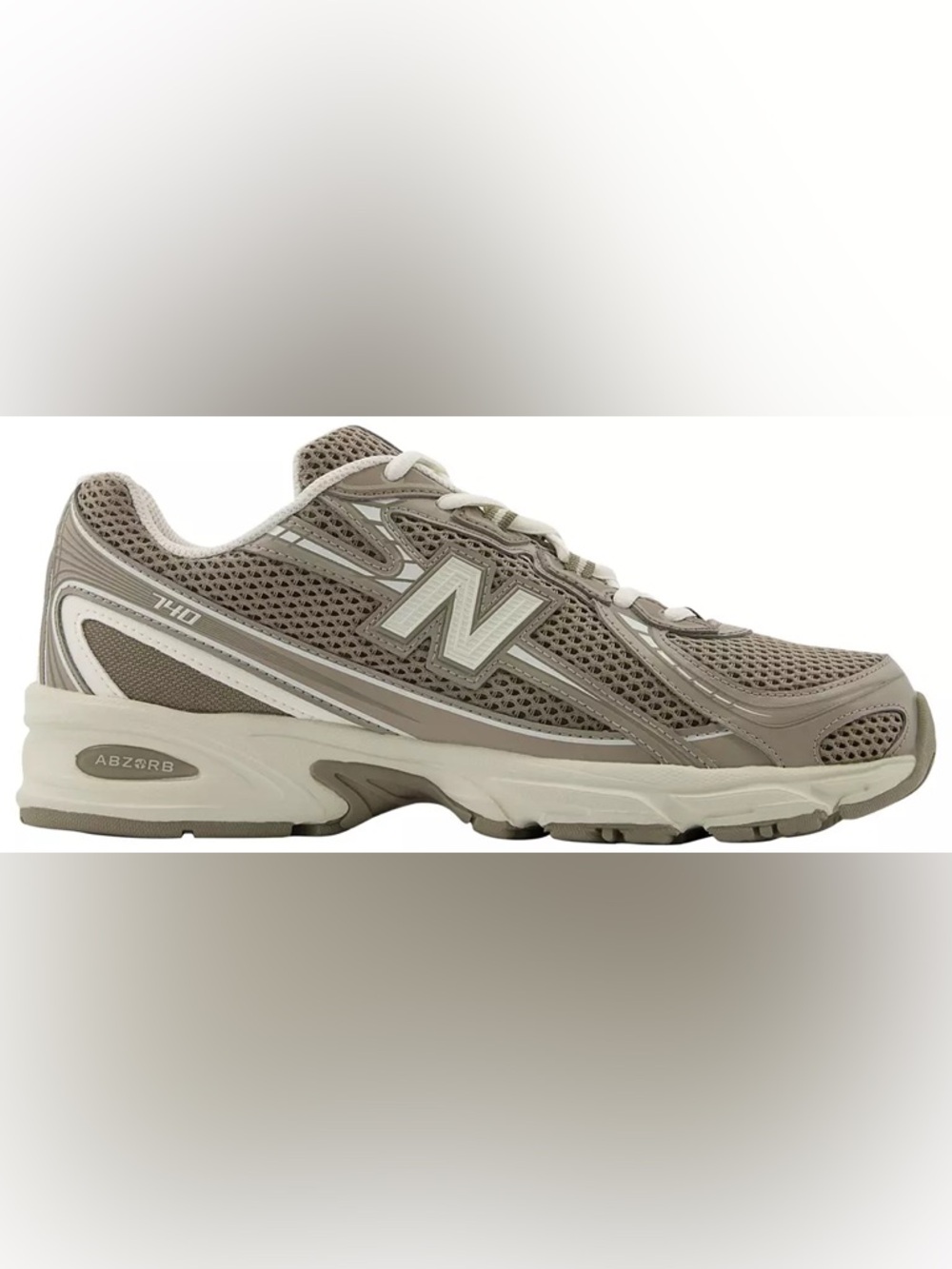New Balance Women’s Taupe Mesh Athletic Sneakers with Cream Accents